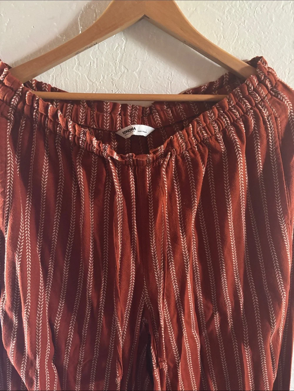 Sonoma Burnt Orange Striped woman’s Drawstring Joggers